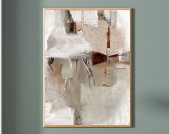 Beige Abstract Art Print: Modern Neutral Wall Decor (24x32 Digital Download)