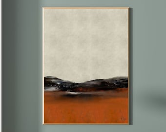 Abstract Landscape Art Print: Minimalist Earth Tones (Digital Download)