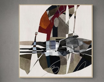 Large Geometric Abstract Art Print: Modern Square Wall Decor (Digital Download)