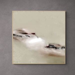 Soft Pastel Minimalist Abstract Painting, Large Square Abstract Landscape Print, Minimal Printable Wall Art, Beige Print, 40 x 40 Art