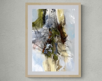 Soft Blue & Green Abstract Art Print: Contemporary Wall Decor (Digital Download)
