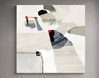 Modern Beige Abstract Art Print: Minimalist Home Decor (Digital Download)