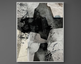 Black and White Abstract Art Print: Modern Home Decor (Digital Download)