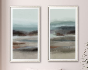 Zestaw 2 wydruków artystycznych „Neutral Tones Landscape” (do pobrania w wersji cyfrowej)