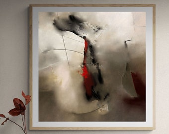 Square Modern Abstract Wall Art, Abstract Printable Art, Contemporary Abstract Print, Earth Colors Abstract Printable Painting Download