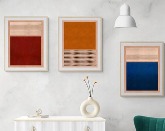 Minimalist Geometric Print Set: Abstract Terracotta Wall Art (Digital Download)