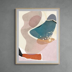 Abstract minimalist wall art print download, Printable abstract art, 24 x 32, Soft Pastel Colors, Modern wall art, Geometric shapes