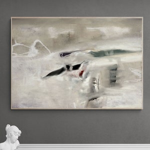 Large abstract printable wall art with neutral tones for instant download, Modern abstract printable painting, Large abstract art print