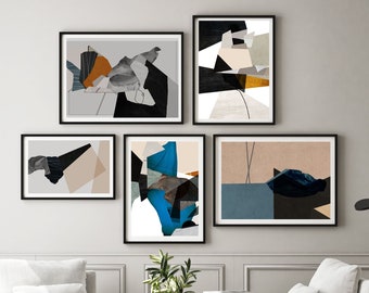 Abstract Gallery Wall Art Prints: Set of 5 (Digital Download)