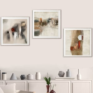 Set of 3 abstract square sized prints for instant download, Abstract art print set, Abstract home decor, Printable abstract wall art set