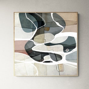 Modern mid century printable painting, Mid century abstract printable wall art for instant download, 30x40, 30x30 abstract art print