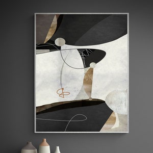 Large abstract printable painting, Modern abstract minimalist printable wall art download, 60x40, 40x30, Neutral tones abstract print