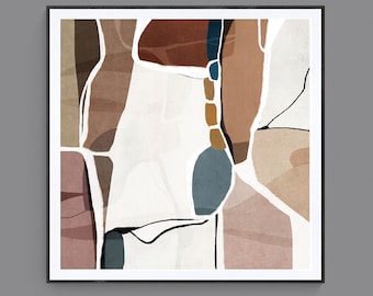 Mid Century Abstract Art Print: Geometric Wall Decor (Digital Download)