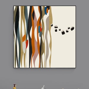 Modern mid century abstract geometric printable wall art, Large colorful abstract art print for instant download, Modern abstract home decor