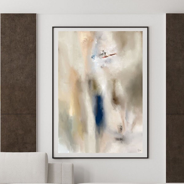 Large abstract printable art, Modern contemporary wall art, 60 x 80, Soft pastel tones printable painting download, Minimal abstract print