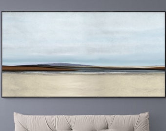 Grote horizontale landschap schilderij afdrukbare kunst aan de muur, traditionele landschap print voor instant download, 60x40 landschap Roberto Moro