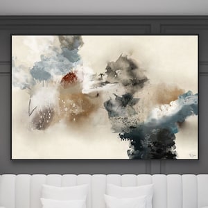 Large abstract printable painting on canvas for instant download, Large abstract wall art, Contemporary abstract art print, 60x40, 40x40