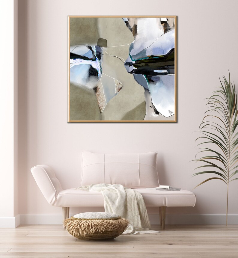 Large Abstract Wall Art Printable Modern Abstract Art Square Etsy