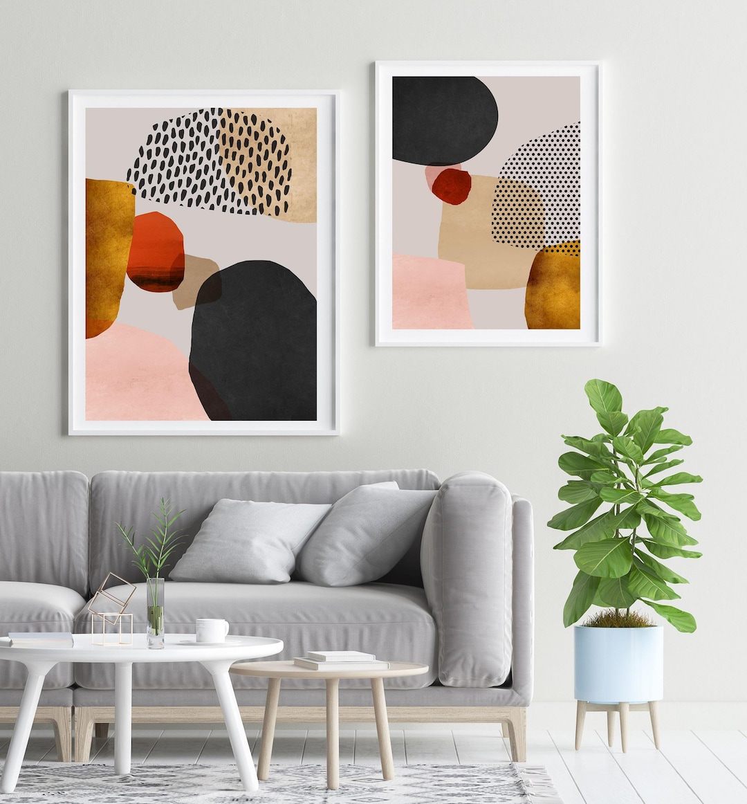 Minimalist Set of Art Prints, Printable Wall Art Set for Instant