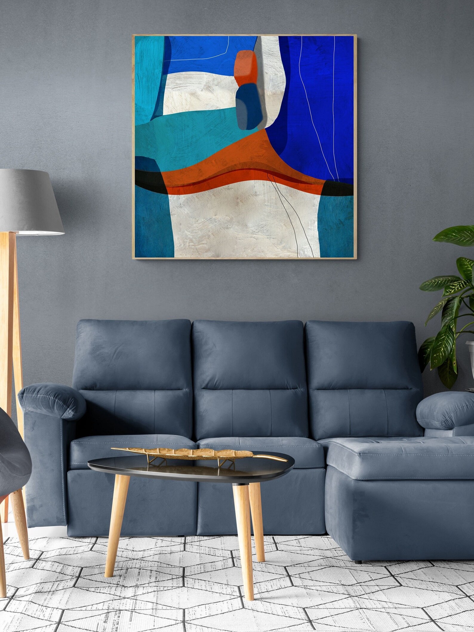 Large Abstract Printable Painting Square Abstract Wall Art Etsy