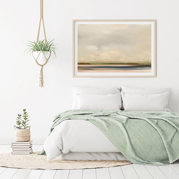Minimalist Landscape Painting: Soft Pastel Nature Art (36 x 24, Digital Download)