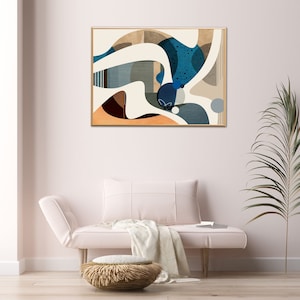 Mid Century Art Set, Abstract Geometric, Colorful Round Shapes Print (Digital Download)