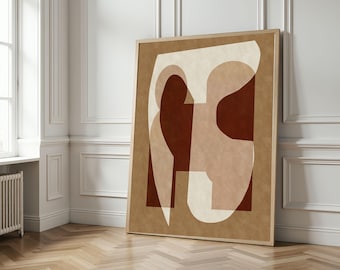 Druckbare Wandkunst: große abstrakte Kunst: beige beige neutrales Dekor (Instant Download)