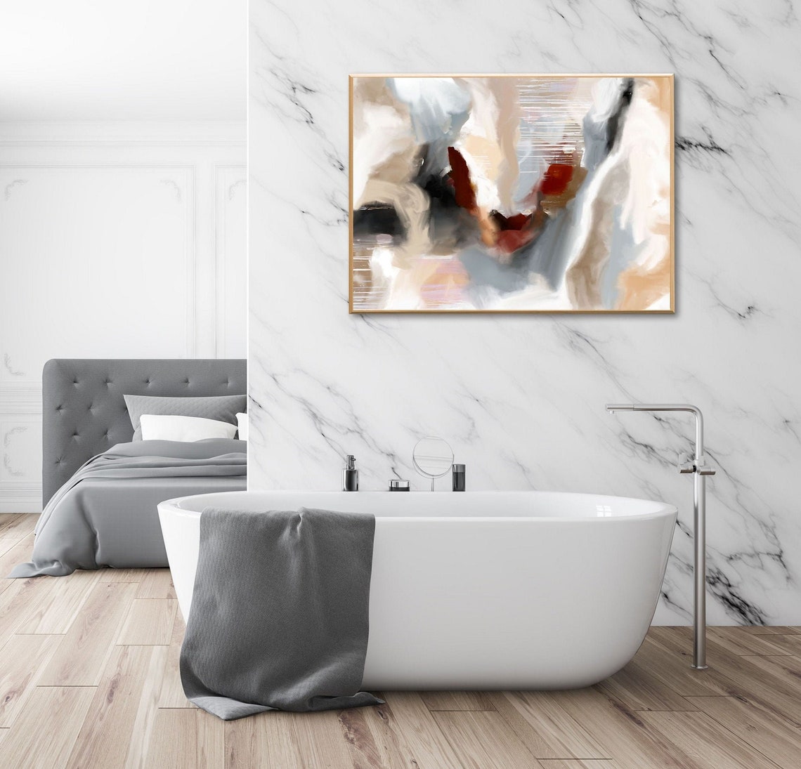 Bathroom Wall Art Abstract Printable Contemporary Art - Etsy