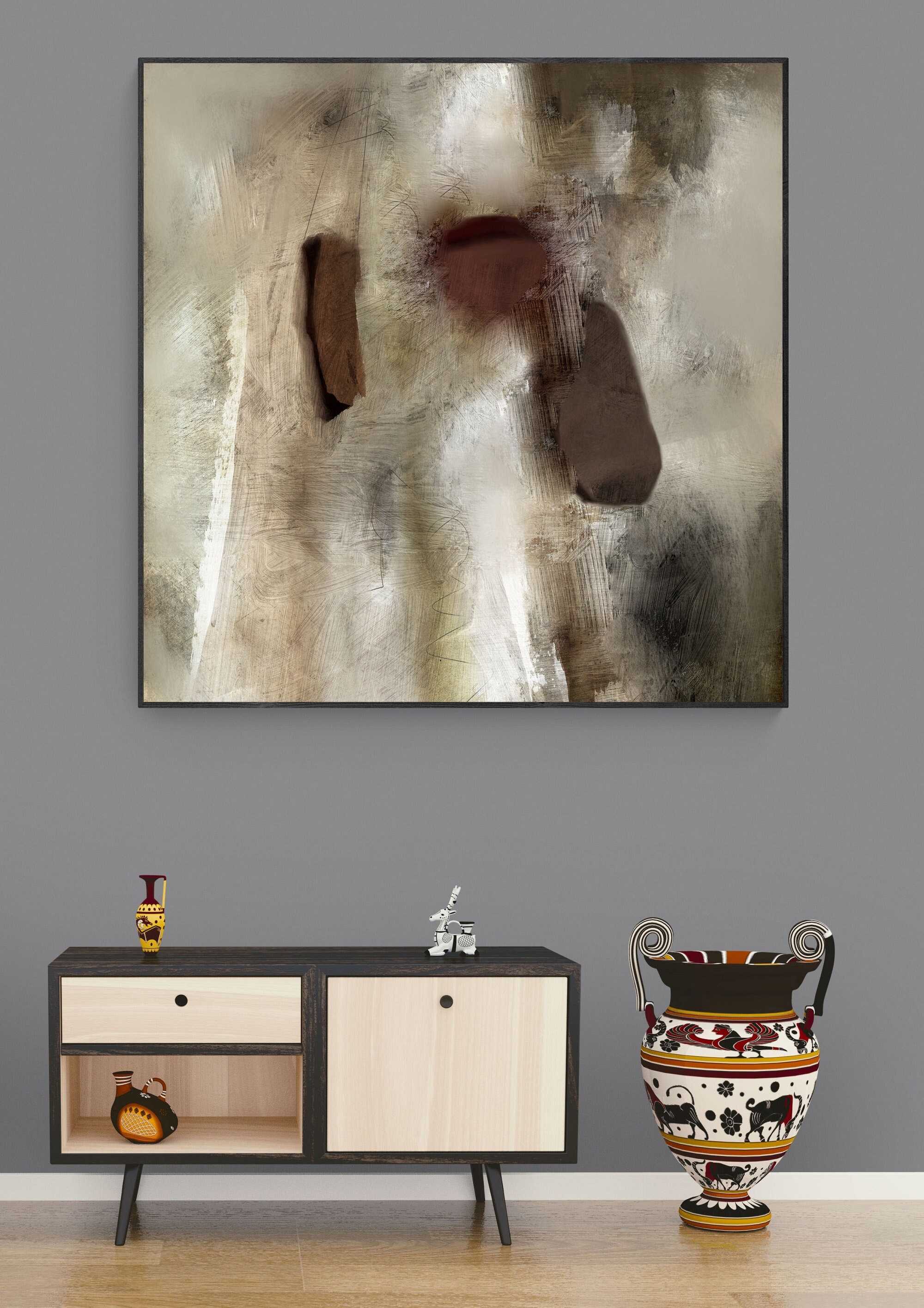 Large Beige Abstract Art Print: Modern Wall Decor (digital Download) - Etsy