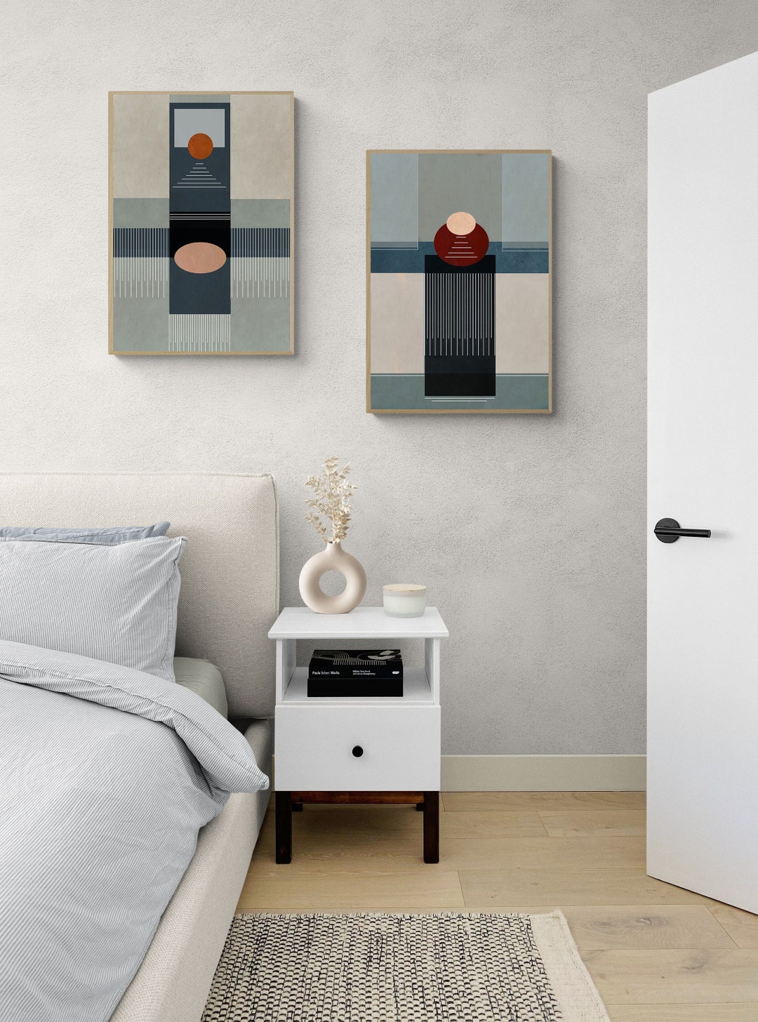Abstract Geometric Print Set: Modern Neutral Wall Art (24x32) (digital ...