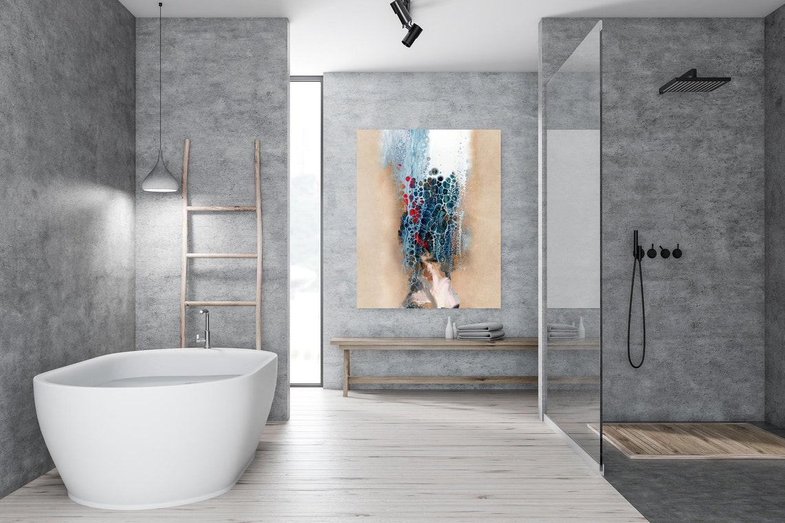 Modern Abstract Bathroom Print Bathroom Printable Wall Art - Etsy