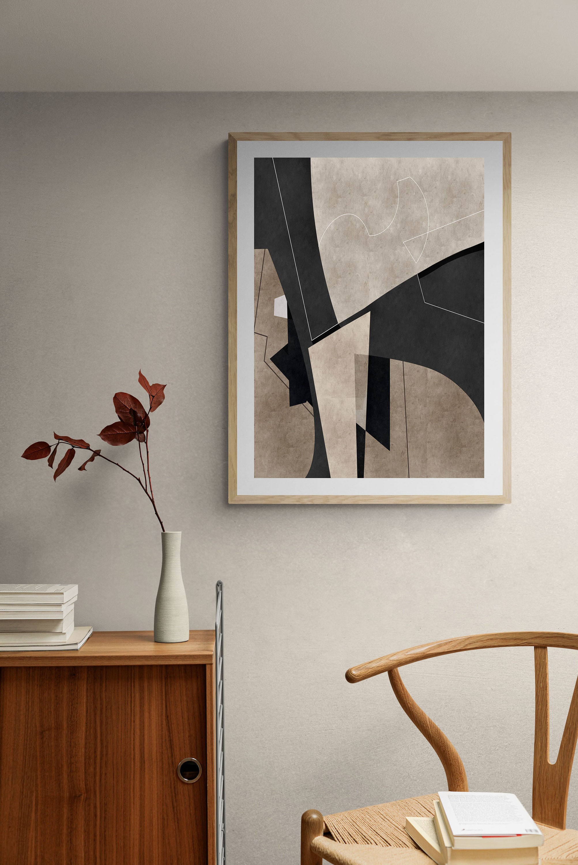 Brown Geometric Abstract Printable Wall Art Abstract - Etsy