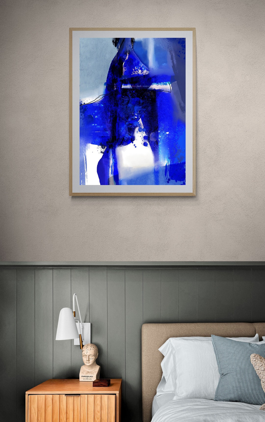 Blue Abstract Printable Painting for Instant Download, Blue Abstract ...