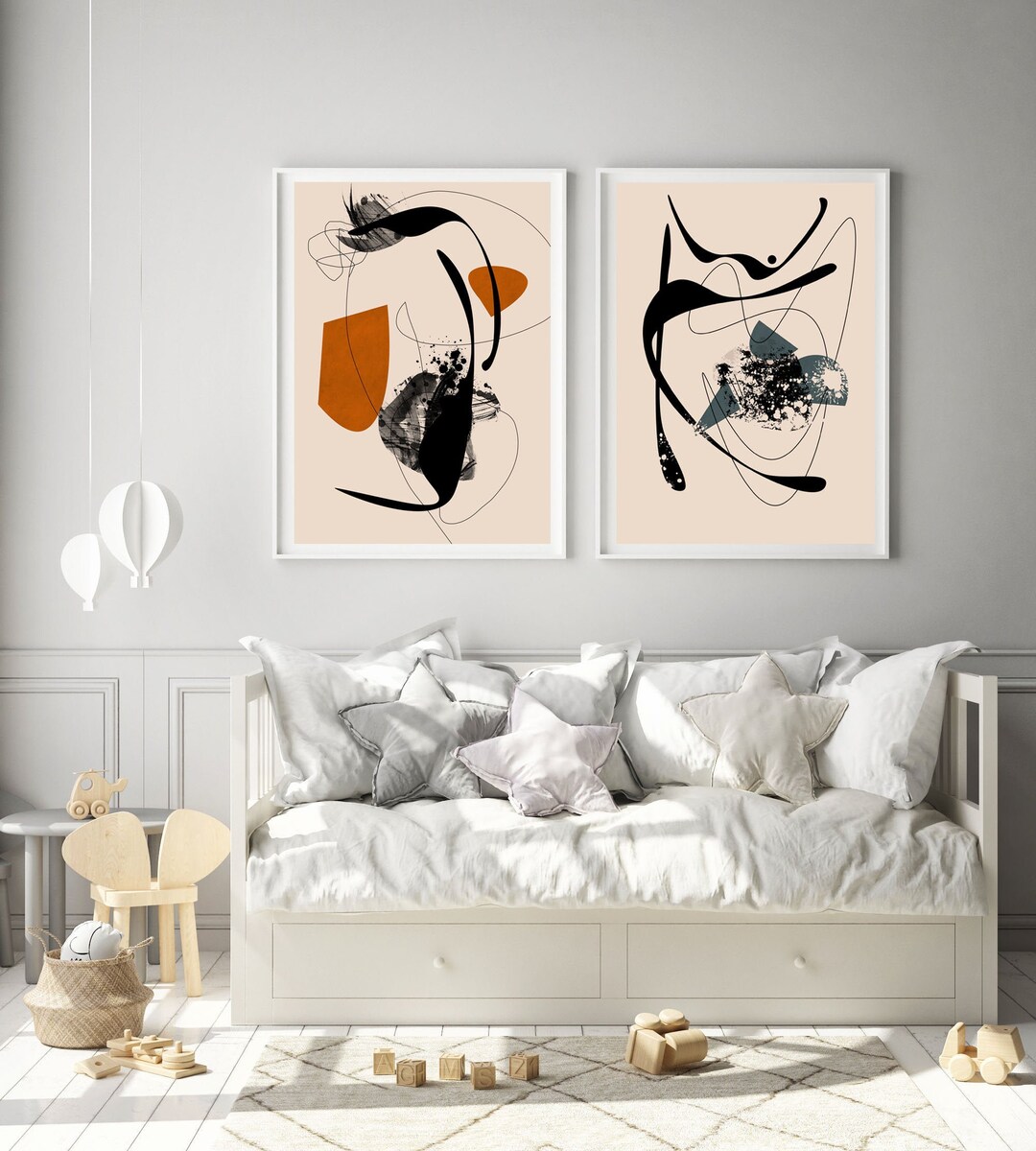 Abstract Printable Art Set, Set of 2 Modern Abstract Prints, Abstract