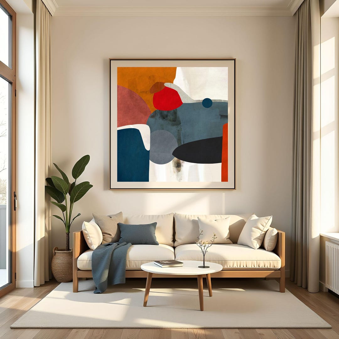 Abstract Print Modern Abstract Art Print: Colorful Home Decor, Large Printable Wall ...