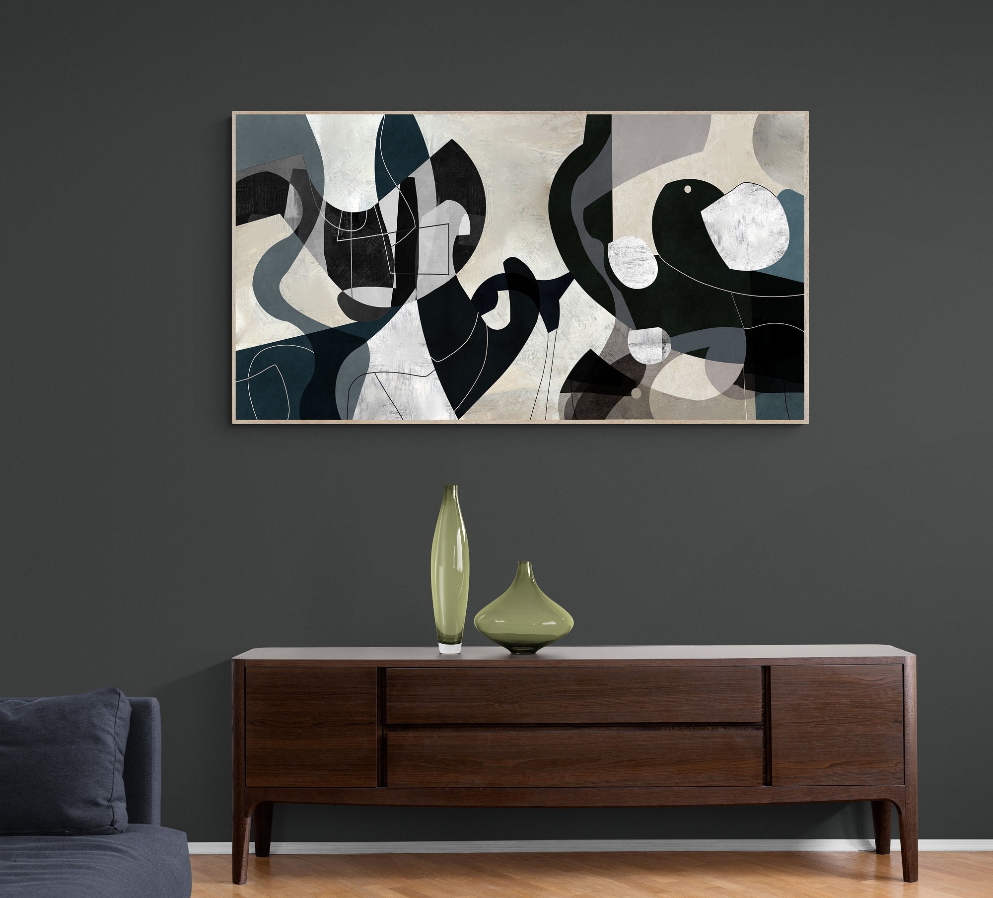 Large Abstract Neutral Wall Art Print Modern Abstract Etsy
