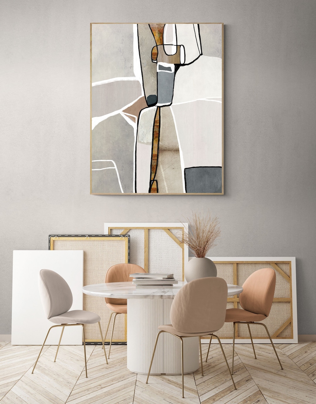 Printable Minimal Art, Modern Neutral Abstract Printable Wall Art ...