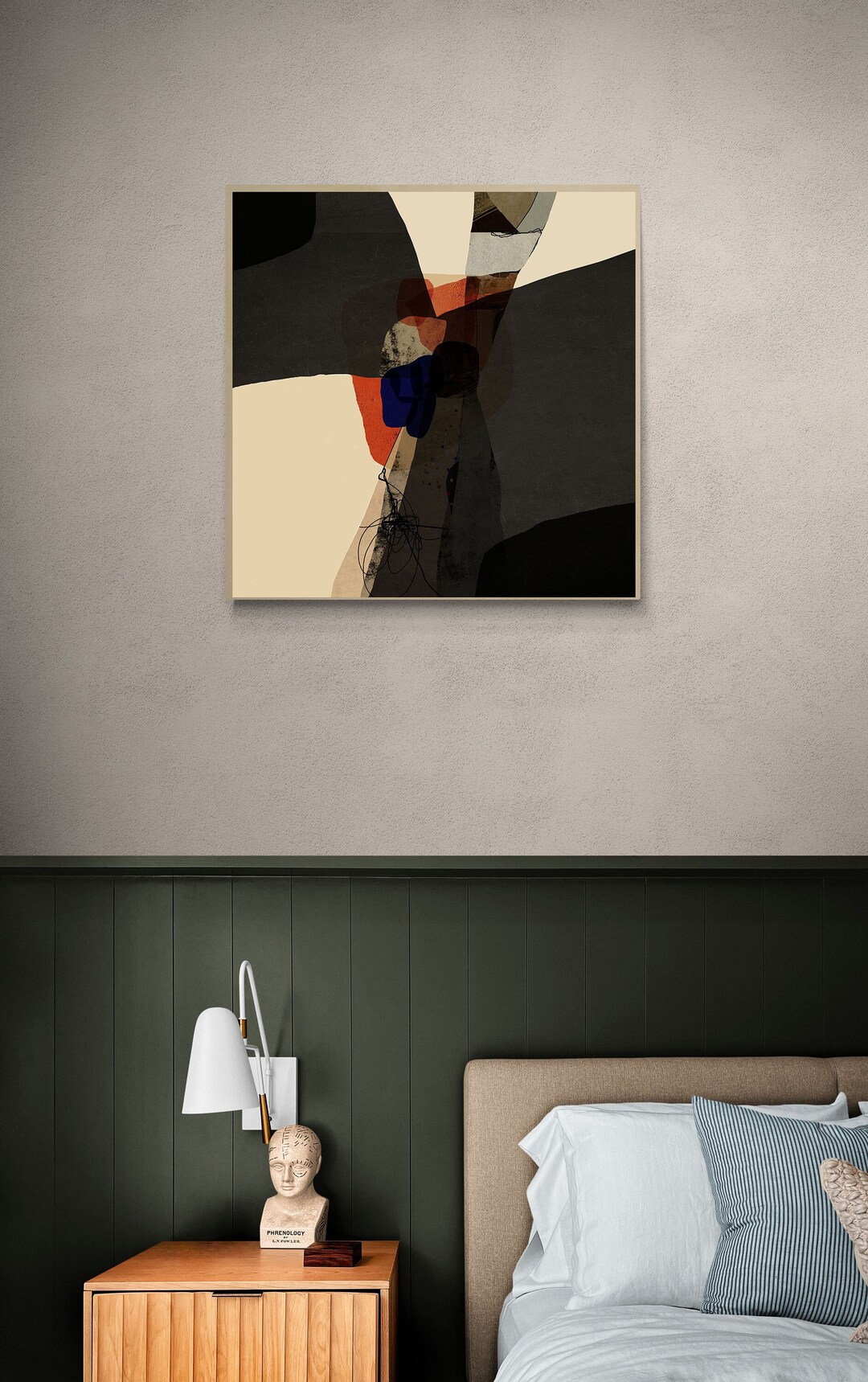 Downloadable Abstract Art Print With Dark Brown Tones, Square Abstract