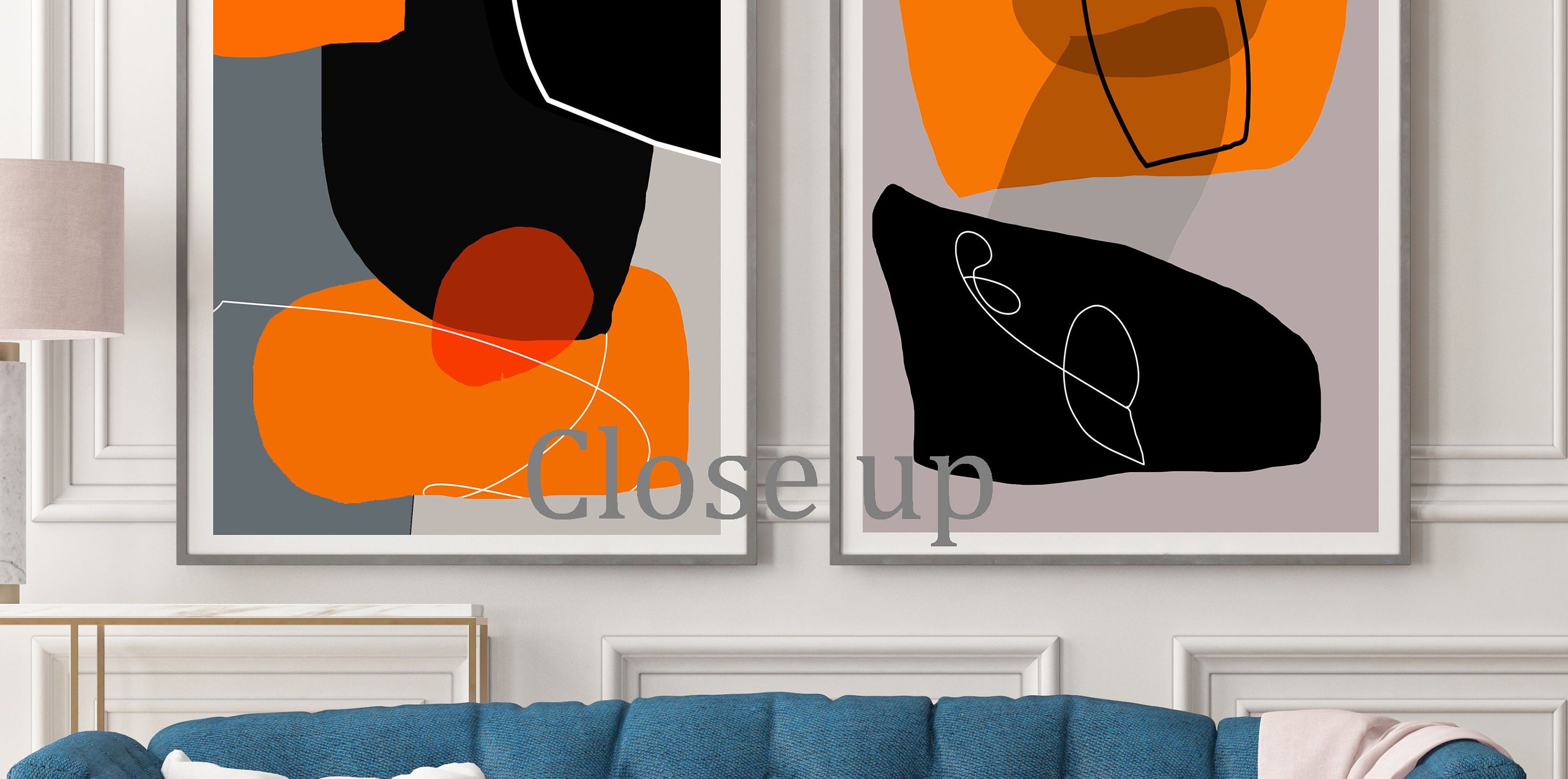 Set of 2 Minimalist Art Prints Abstract Geometric Minimalist Etsy