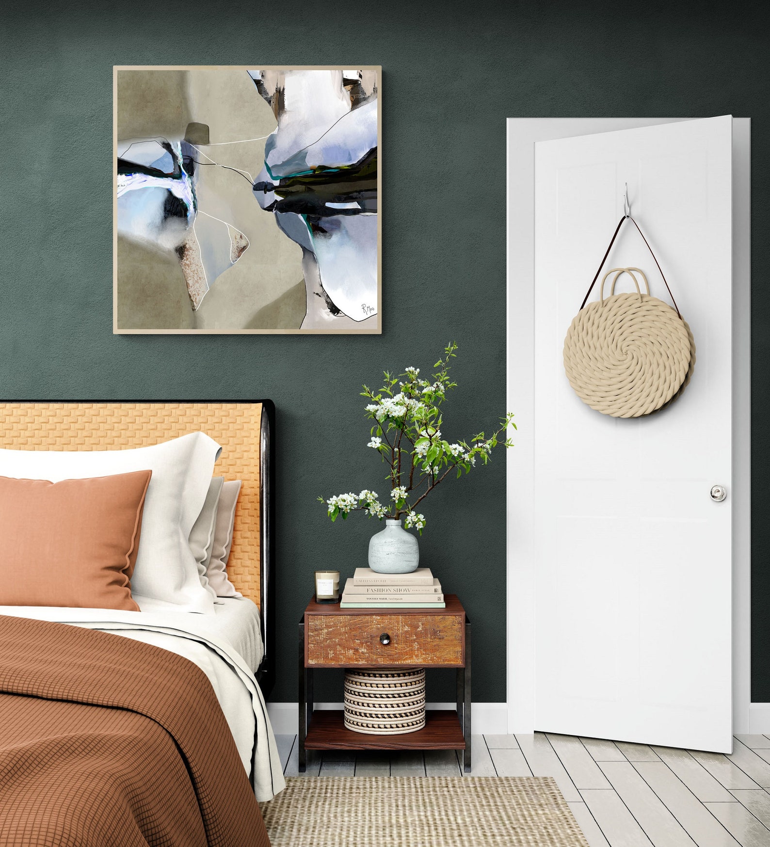 Large Abstract Wall Art Printable Modern Abstract Art Square Etsy