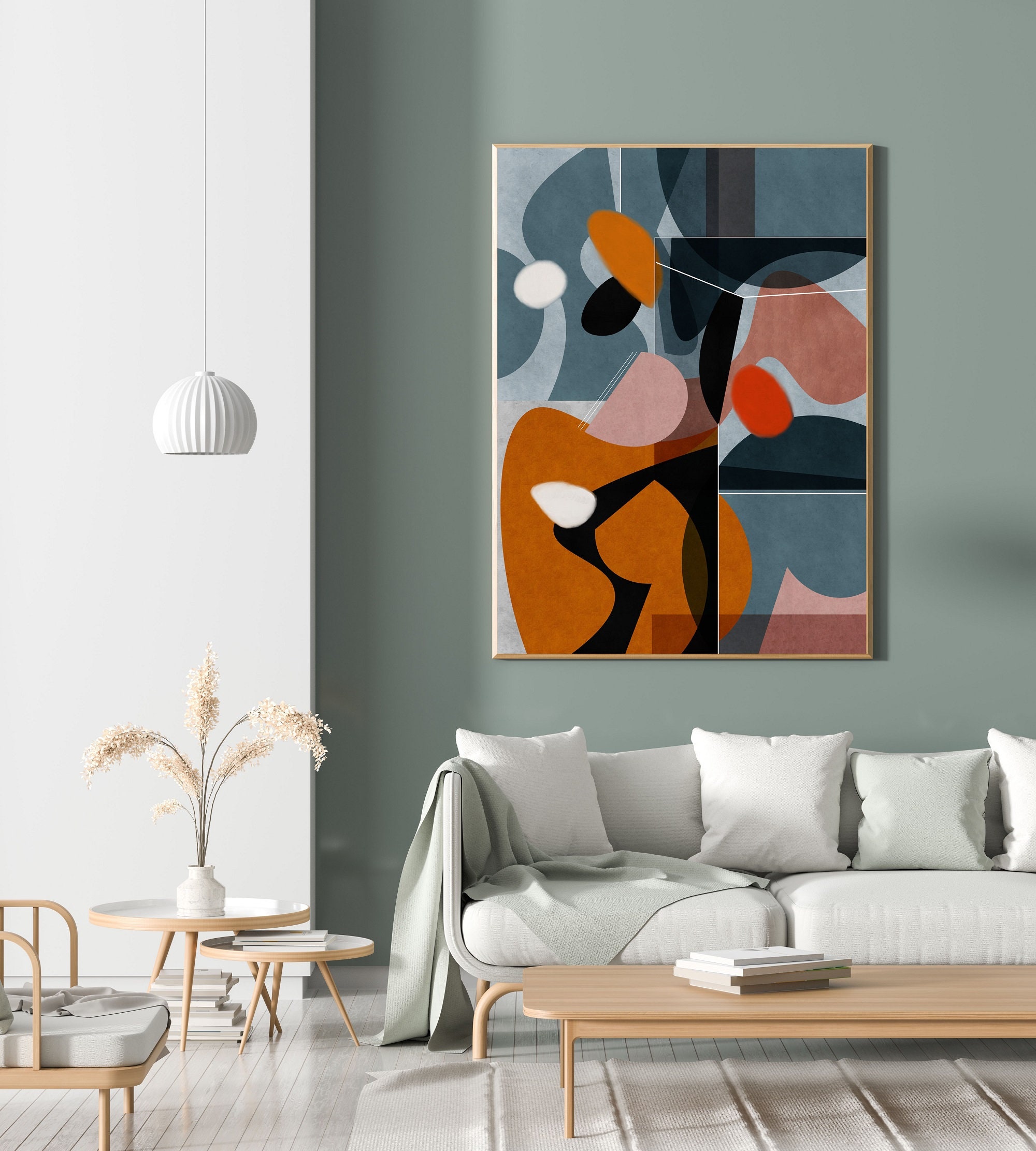 Large Colorful Modern Abstract Geometric Wall Art Download - Etsy