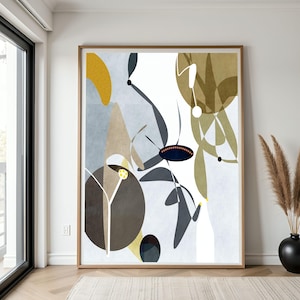 Modern abstract geometric minimalist printable painting, Printable abstract wall art for instant download, Contemporary minimal art print
