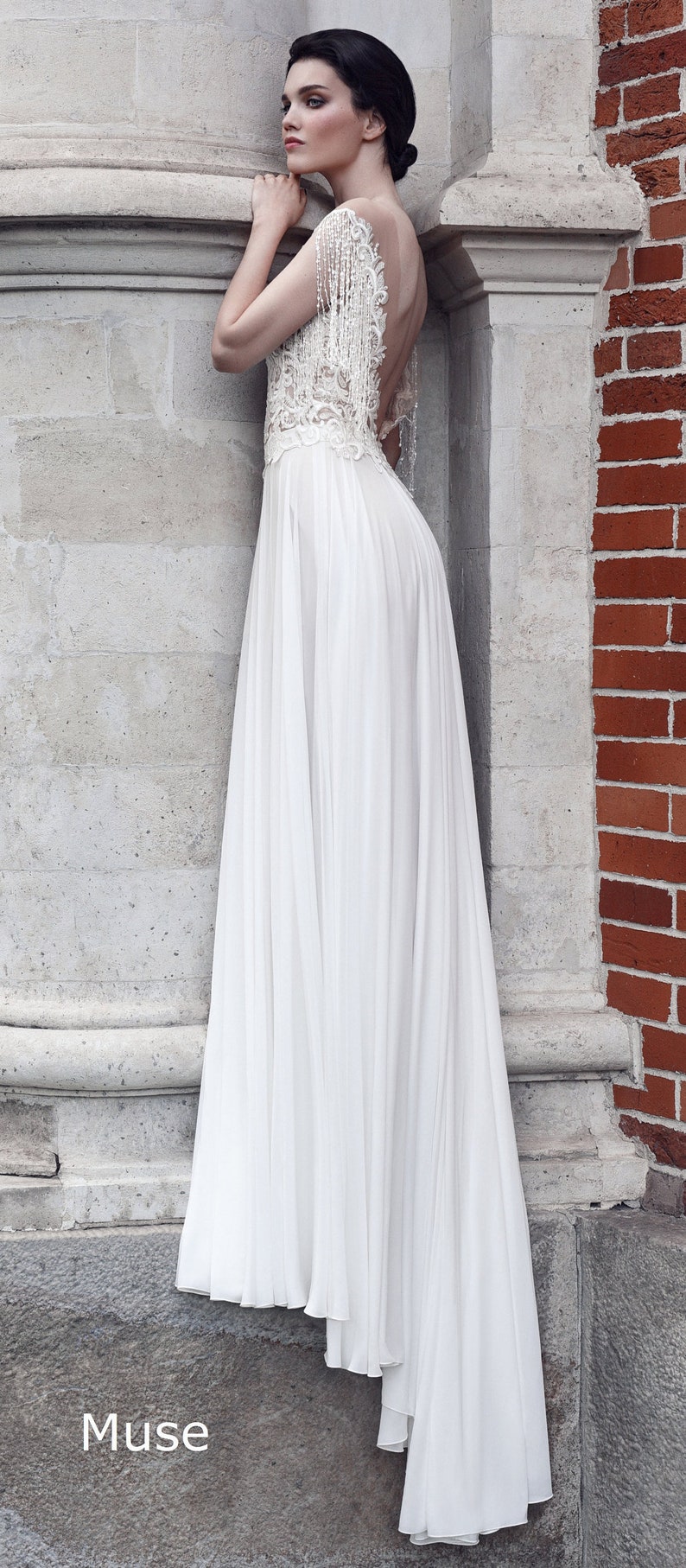 Boho wedding dress MUSE chiffon wedding dress wedding dress image 0