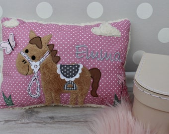 Name pillows, cuddly pillows, children's pillows, birth pillows, horse pillows, from Klitzekleine Riesen