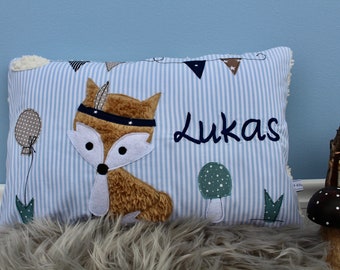 Name pillow, cuddly pillow, fox pillow, baby pillow, birth pillow, from Tiny Little Giants