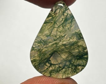 Natural Moss Agate Gemstone Cabochon: Hand Polished Jewelry Stone