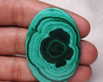 100% Natural Malachite, Beautiful Design Malachite Stone, Malachite Cabochon, Malachite Gemstone 36 x 52 x 4 mm Malachite Oval #7475