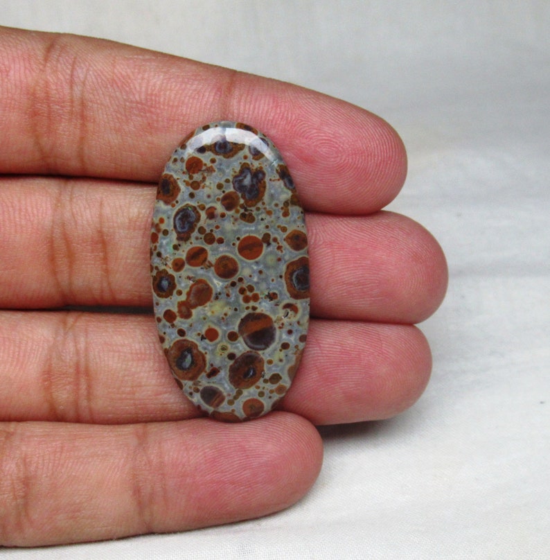 Asteroid Jasper Gemstone Cabochon Oval Shape 22 x 42 x 5 mm Natural Asteroid Jasper Cabochon Jewelry Making Flat back Gemstone #3637