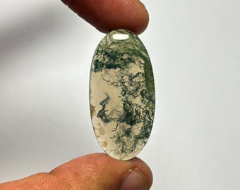 Natural Moss Agate Gemstone Cabochon: Hand Polished Jewelry Stone