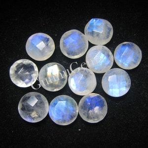 Rainbow Moonstone Briolette Round 8, 9, 10, 11, 12 mm Calibrated Gemstone Checker Cut Briolette Natural Rainbow Moonstone Jewelry